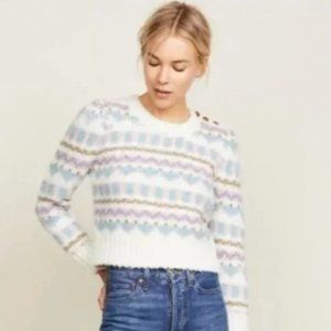 LoveShackFancy Pastel Fair Isle Sweater - Size Large